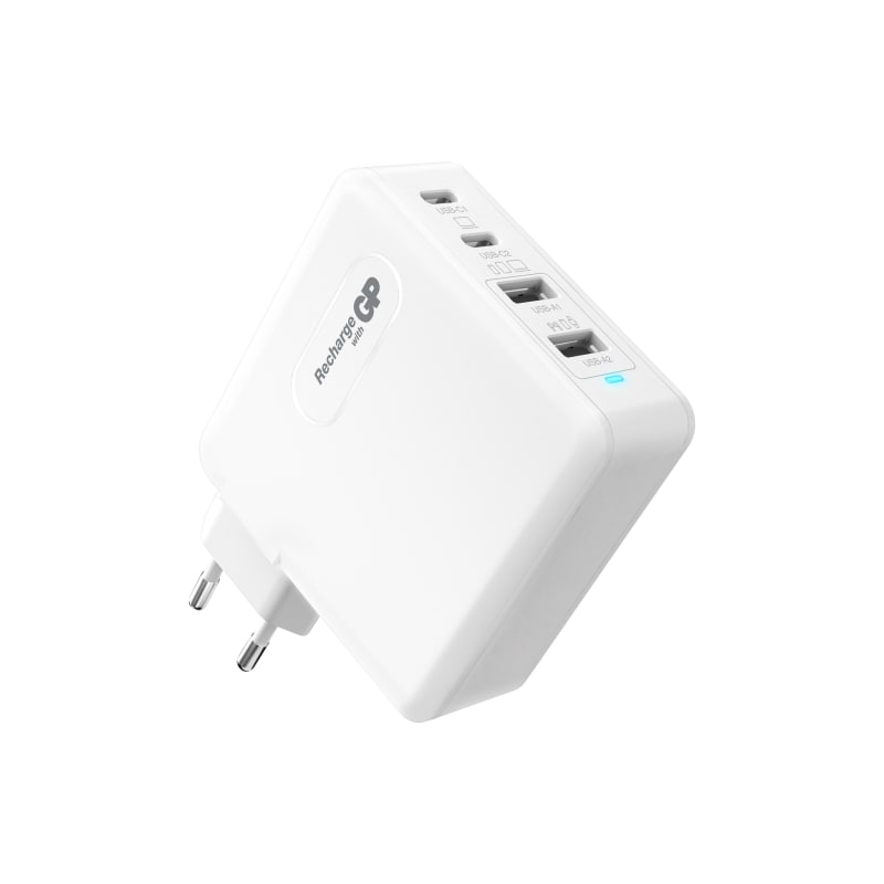 GP Wall Charger GaN PD 100W, 2x USB-C, 2x USB-A (405217)