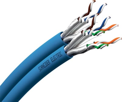 Schneider Electric Copper LAN Cable, Actassi, U/FTP, 2X4P, CAT6A, Euroclass D, 550MHz, LSZH, 500M VDICD62X228