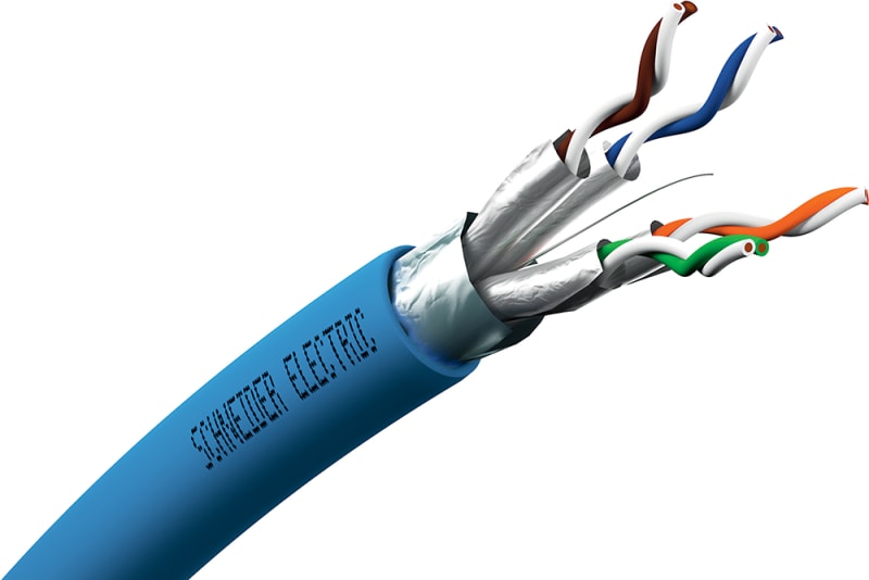 Schneider Electric Copper LAN Cable, Actassi, F/FTP, 4P, CAT6A, Euroclass D, 550MHz, LSZH, 500M VDICD64X218