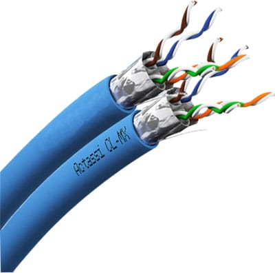 Schneider Electric Copper LAN cable, Actassi CL-MX, F/FTP, 2X4P, CAT6A, Euroclass D, 550MHz, LSZH, 500M VDICD68X228