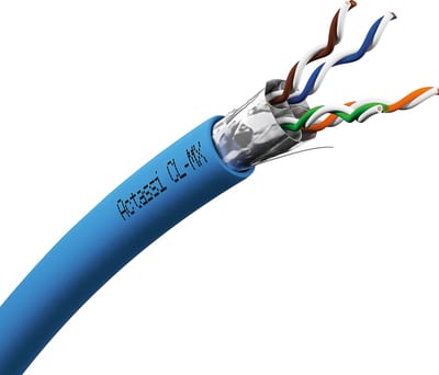 Schneider Electric Copper LAN cable, Actassi CL-MX, F/FTP, 2X4P, CAT6A, Euroclass C, 550MHz, LSFRZH, 500M VDICC68X228