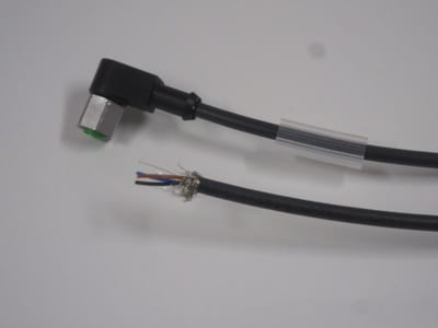 M12 FEMALE 90° V4A PUR-OB 4X0,34 shielded black UL,CSA+drag chain 10M