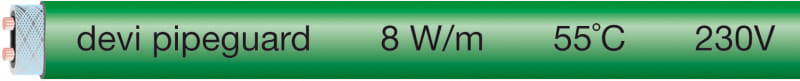 DEVIhotwatt 55 GREEN 9W/M 230V (98300957)