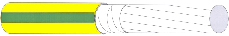 Prysmian UX 1000 V 1x50 mm2 Cable 12.5 mm OD Green/Yellow (20109535)