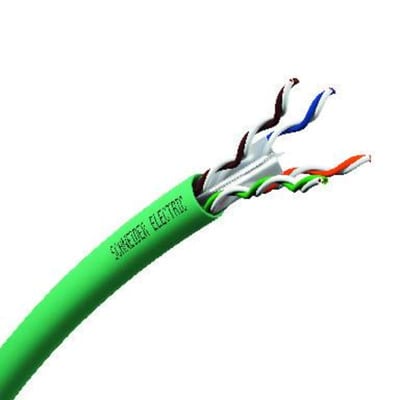 Schneider Electric Copper LAN cable, Actassi, U/UTP, 4P, CAT6, Euroclass D, 250 MHz, AWG 24, LSZH, 500 m VDICD116218GHD