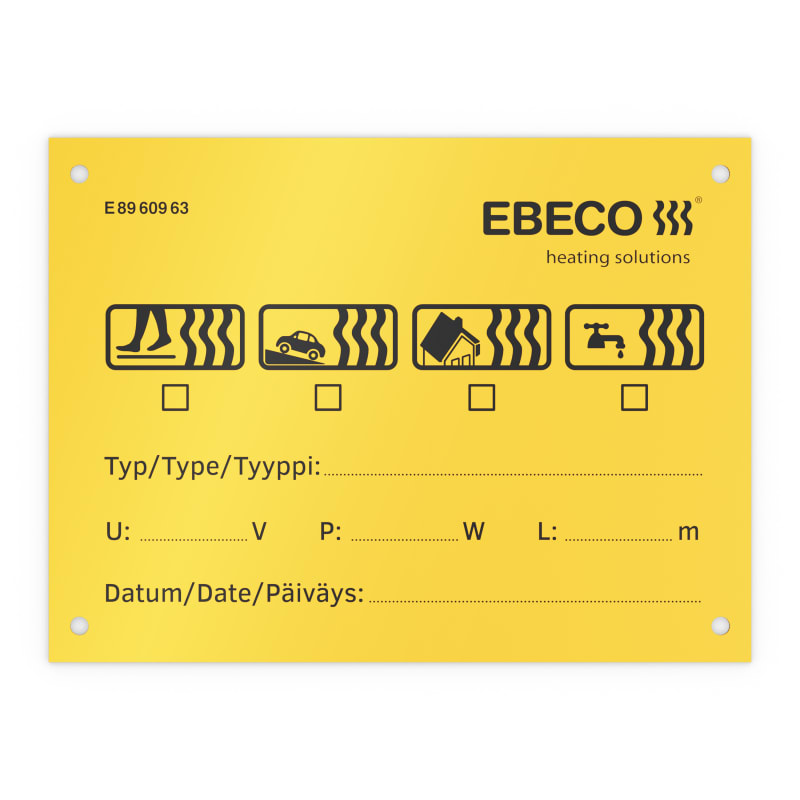 Warning Sign for Heating Cable Installation (8960963)