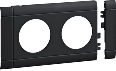 Hager Systemer 2-Way Socket Frame Black BRP