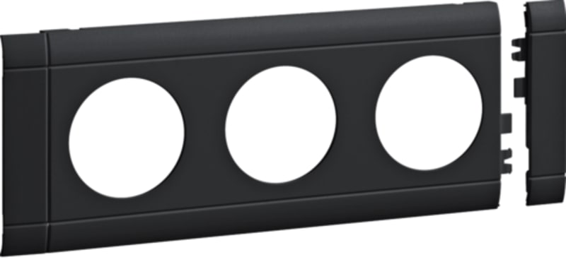 Hager Systemer G36149011 3-way Socket Frame Black for BRP