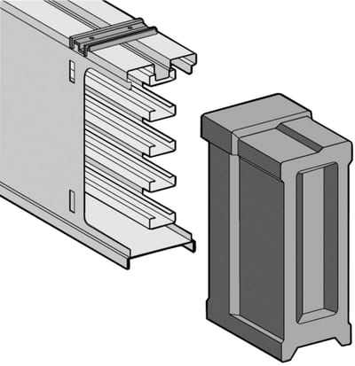 Schneider Electric End cover, Canalis KSA 400A to 500A, aluminium, feed unit cover, spare part KSB50FA2