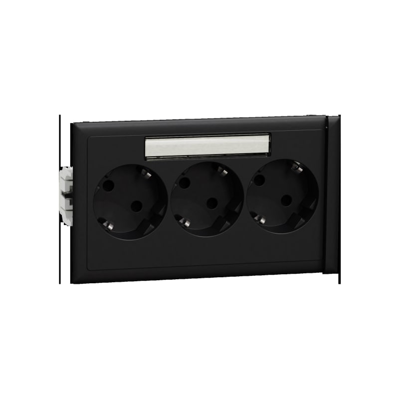 CYB-PS 3-Way master outlet, black, with screw (INS60702)