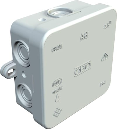 OBO Bettermann Empty Junction Box A8 HF IP54 White