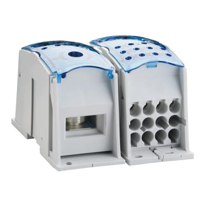 nVent ERIFLEX UDF12C500AL Single Pole Dist. Block, 500 A UL/CSA, Flat Cond. Line, 12 Cables Load, Aluminum