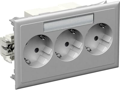 Schneider Lexel 5940113 CYB-PS Master Outlet, 3-Way Triple, Aluminium