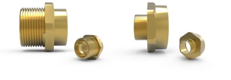 Hawke 476 Ex d / Ex e thread adapter, M40 to M25, brass (476/reducer M40/M25 brass)