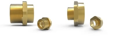 Hawke 476 Ex d / Ex e thread adapter, 3/4"NPT to M20, brass