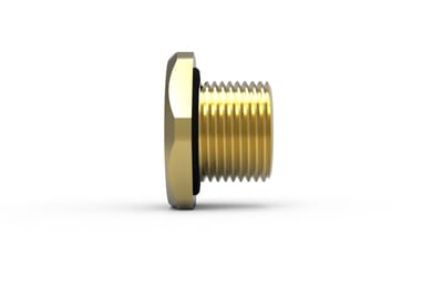 Hawke 390 Ex e hex head stopping plug, M20, nickel-plated brass