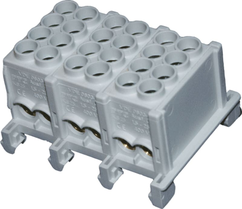 Stansefabrikken Branch Terminal Block 3-Pole 4x25 mm² Grey (KS253)