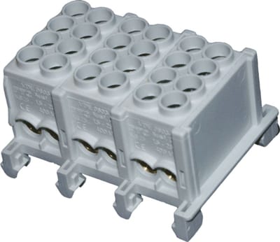 Stansefabrikken Branch Terminal Block 3-Pole 4x25 mm² Grey