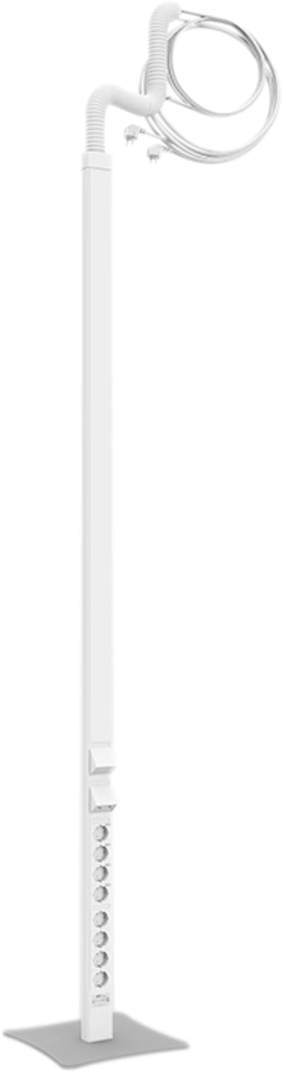Elis Elektro 1205004 MP-Flex Service Pillar 2500 mm, White, 8 Outlets