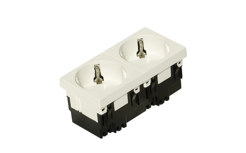 230V dobl f/ floor box White UST45-W 2 (1205129)