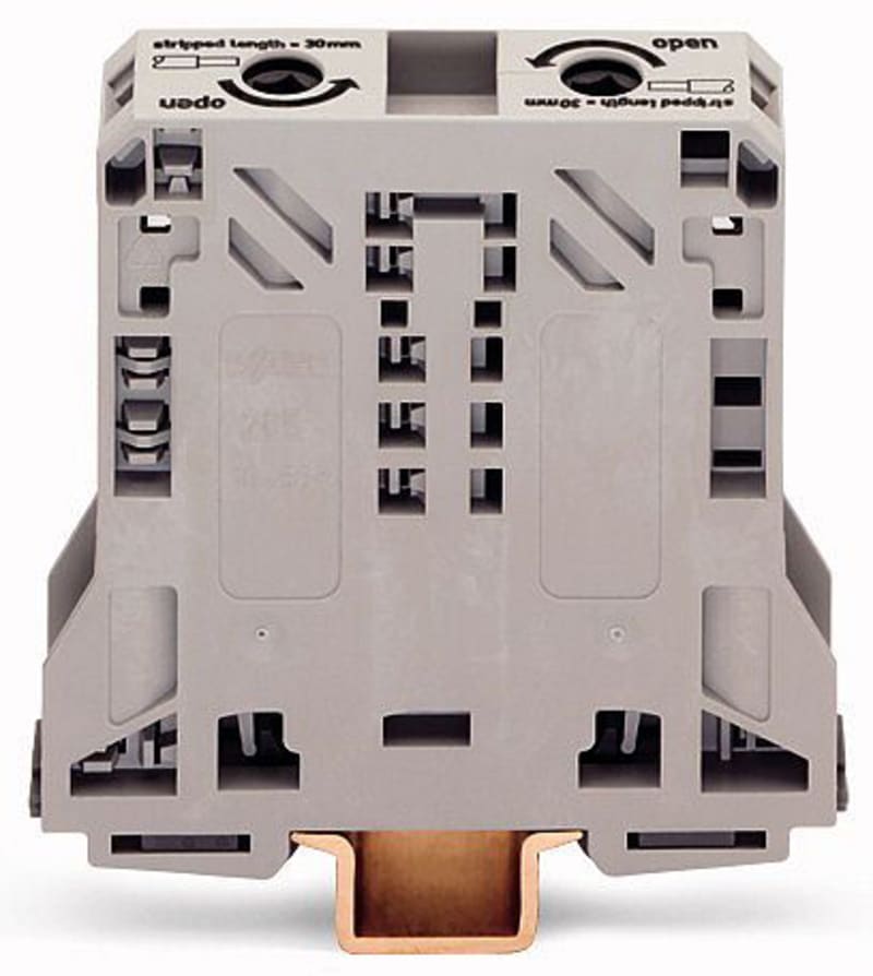 2-Conductor through terminal block, 50 mm², only for DIN 35 x 15 rail (285-150)
