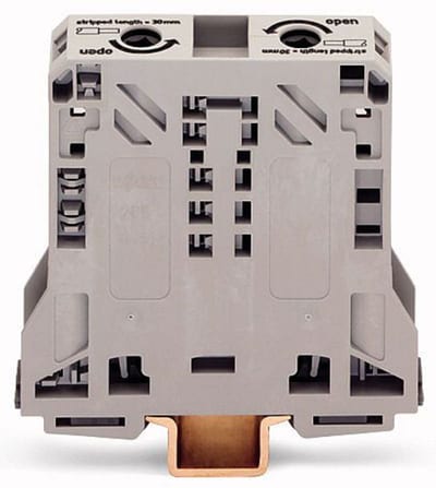 2-Conductor through terminal block, 50 mm², only for DIN 35 x 15 rail (285-150)