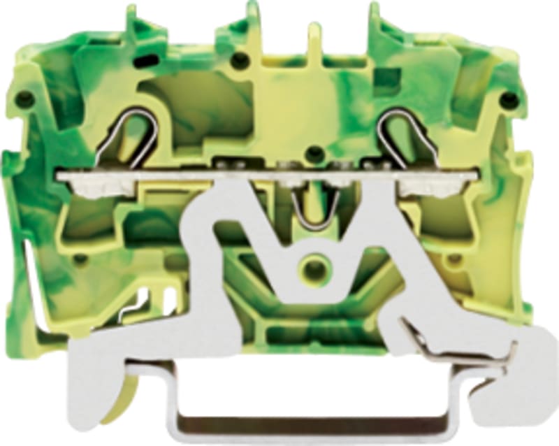 2-Conductor ground terminal block, 2.5 mm², for DIN-rail 35 x 15 and 35 x 7.5 (2002-1207)