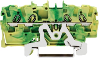 4-Conductor ground terminal block, 2.5 mm², for DIN-rail 35 x 15 and 35 x 7.5