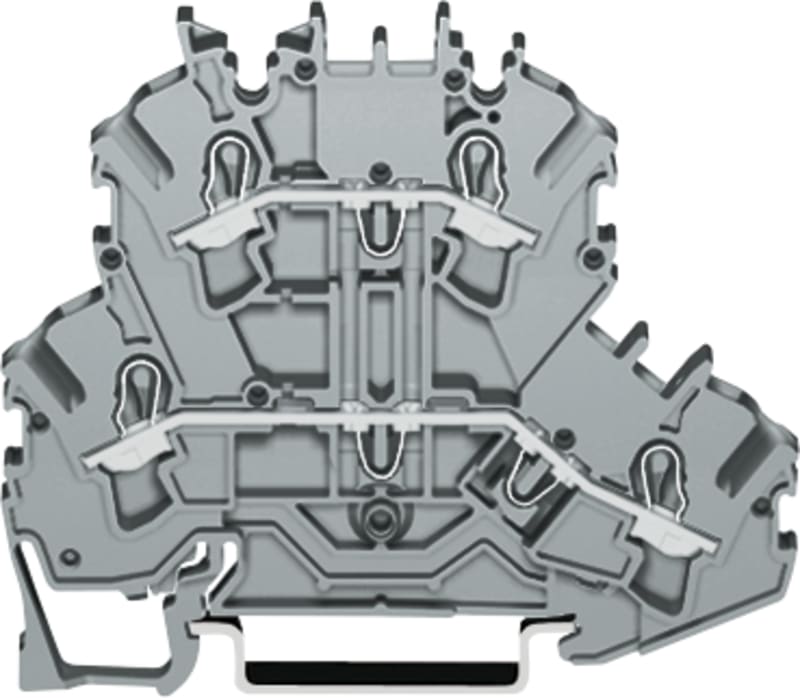 Double-deck terminal block, Blue conductor entry lower deck, for DIN-rail 35 x 15 and 35 x 7.5 (2002-2202)