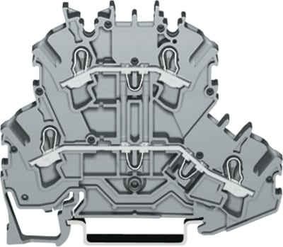 Double-deck terminal block, Blue conductor entry lower deck, for DIN-rail 35 x 15 and 35 x 7.5