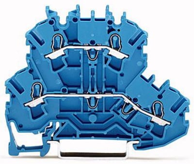 Double-deck terminal block, for DIN-rail 35 x 15 and 35 x 7.5, 2.5 mm² (2002-2204)