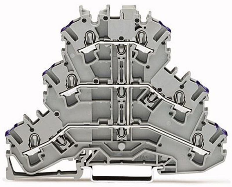 WAGO 2002-3208 TOPJOB S Three-Level Terminal Block, One Potential, Grey