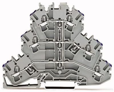WAGO 2002-3208 TOPJOB S Three-Level Terminal Block, One Potential, Grey