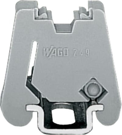 Screwless end stop; 6 mm wide; for WMB markers; gray