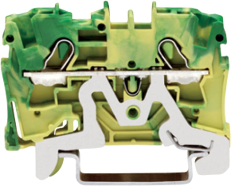 2-Conductor ground terminal block, 4 mm², for DIN-rail 35 x 15 and 35 x 7.5 (2004-1207)