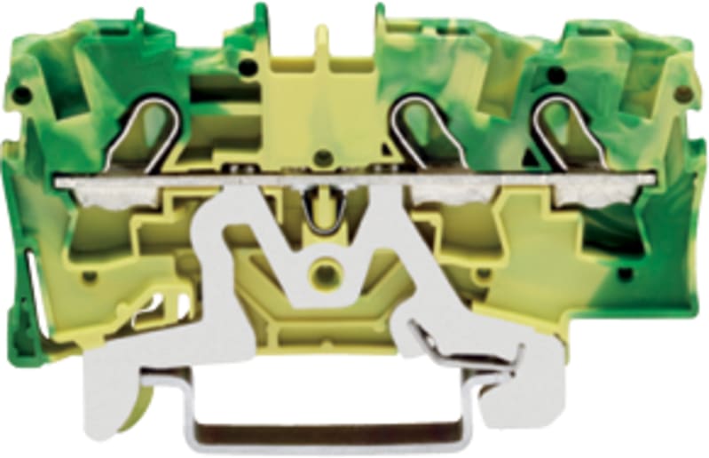 3-Conductor ground terminal block, 4 mm², for DIN-rail 35 x 15 and 35 x 7.5 (2004-1307)