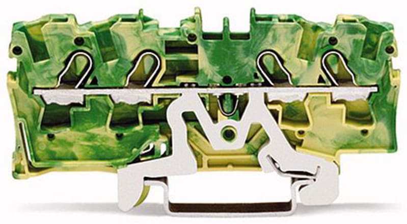4-Conductor ground terminal block, 4 mm², for DIN-rail 35 x 15 and 35 x 7.5 (2004-1407)