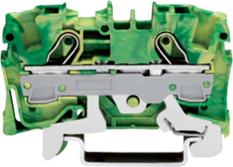2-Conductor ground terminal block, 6 mm², for DIN-rail 35 x 15 and 35 x 7.5 (2006-1207)