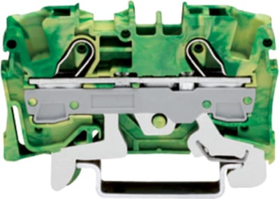 2-Conductor ground terminal block, 6 mm², for DIN-rail 35 x 15 and 35 x 7.5 (2006-1207)