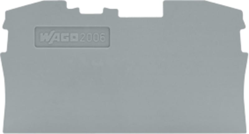End and intermediate plate; 1 mm thick; gray (2006-1291)