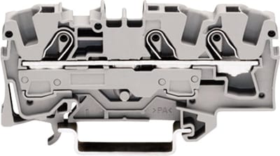 3-Conductor through terminal block, 6 mm², for DIN-rail 35 x 15 and 35 x 7.5 (2006-1301)