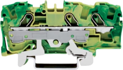 3-Conductor ground terminal block, 6 mm², for DIN-rail 35 x 15 and 35 x 7.5 (2006-1307)
