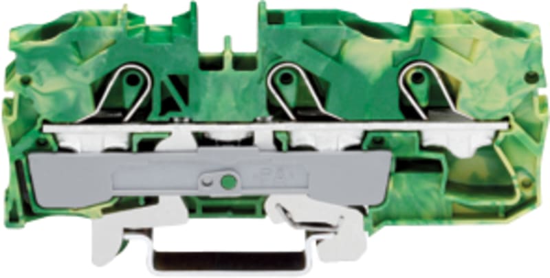 3-Conductor ground terminal block, 10 mm², for DIN-rail 35 x 15 and 35 x 7.5 (2010-1307)