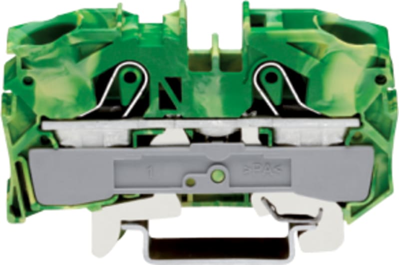 2-Conductor ground terminal block, 16 mm², for DIN-rail 35 x 15 and 35 x 7.5 (2016-1207)