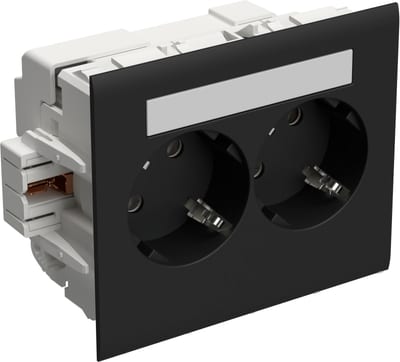 Socket Outlet 2-Way Master Quick-Connect Black RAL 9017