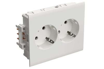 Wibe Group STA501010 Socket Outlet 2-Way Slave White RAL9003