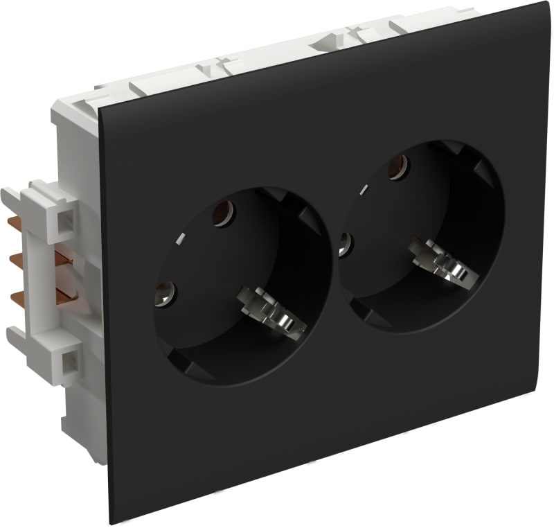 Wibe Group STA501012 Socket Outlet 2-Way Slave Black RAL9017
