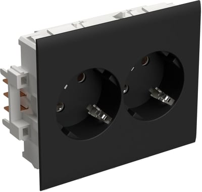 Wibe Group STA501012 Socket Outlet 2-Way Slave Black RAL9017