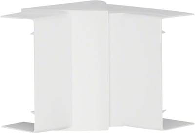 Hager Systemer Internal corner for LFF 40x90 mm trunking, moulded ABS, traffic white RAL 9016, adjustable 83...97 deg LFF4009049016