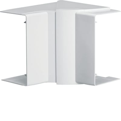 Hager Systemer Internal corner for LFF 60x90 mm trunking, moulded ABS, traffic white RAL 9016, adjustable 83...97 deg LFF6009049016